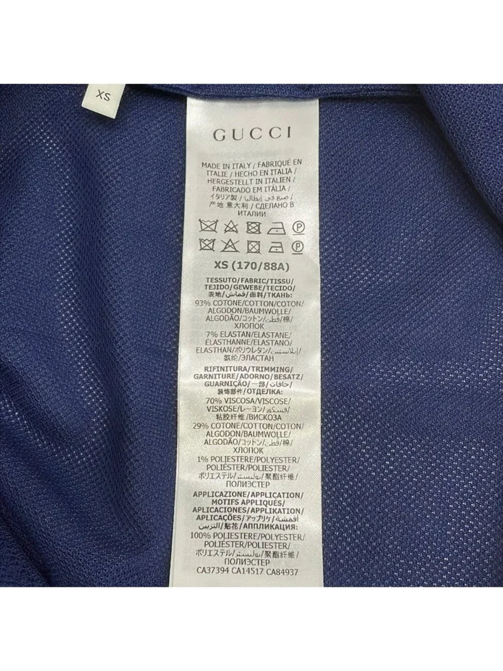 Gucci Short Sleeve Polo Shirt XS Navy Red Interlocking